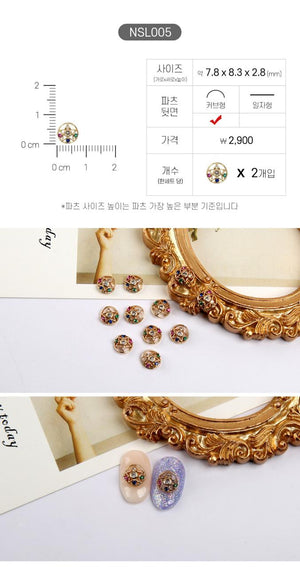 JELLO JELLO – Round Starburst Charm with Colorful Rhinestones