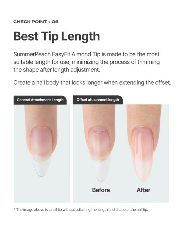 Danjinail Summer Peach Easy Fit Almond Set Tip