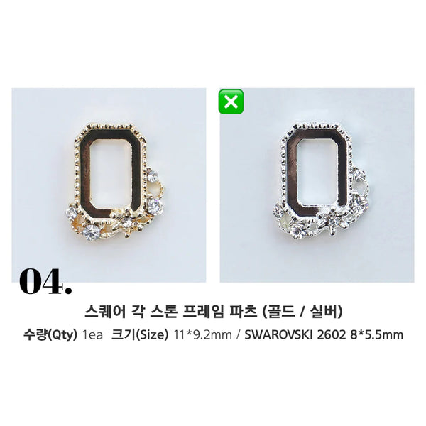 MAKE.N Bundle Crystal Bouquet Frame including Swarovski Stones - 2pcs (08-4 Silver)
