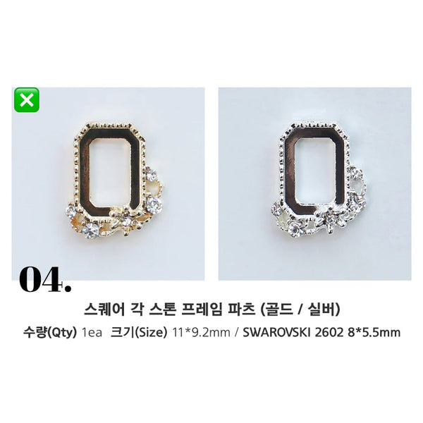 MAKE.N Bundle Crystal Bouquet Frame including Swarovski Stones - 2pcs (08-4 Gold)