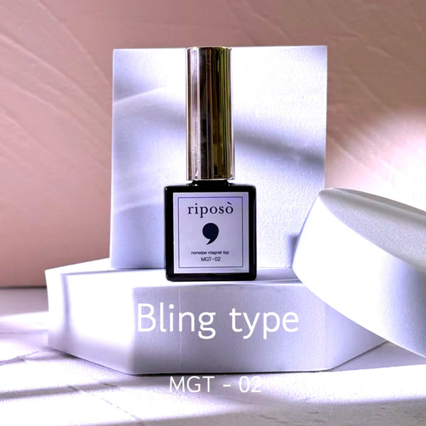 RIPOSO Non-Wipe Magnet Top Gel MGT02 Bling Type
