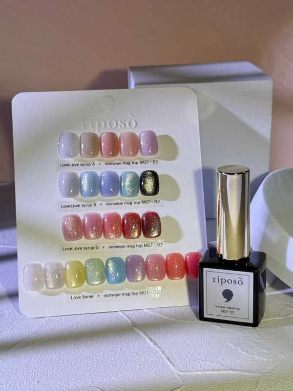 RIPOSO Non-Wipe Magnet Top Gel MGT02 Bling Type