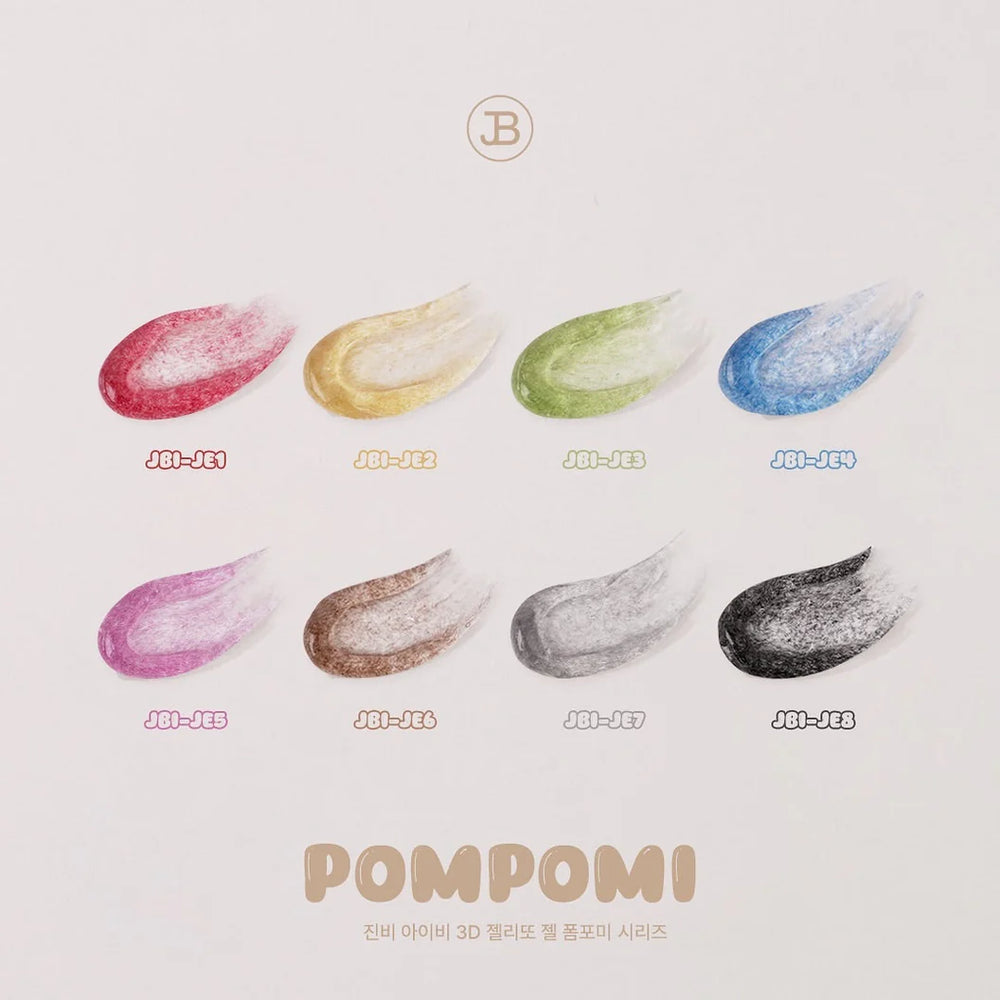 JIN.B Jellytto Pompomi - Velvet 3D embo gel BLACK JBI-JE8