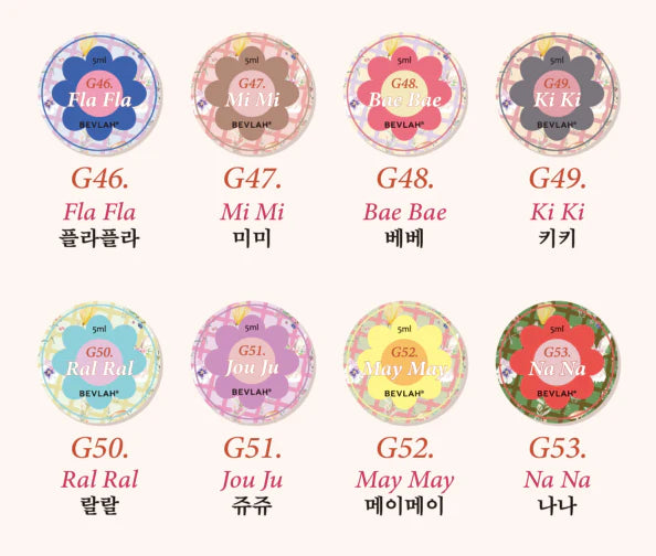 BEVLAH Cottage Core Collection - 8 natural floral gels