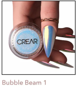 CREAR - Bubble Beam Mirror Powder 1 -  Sky Blue and Gold Shimmer