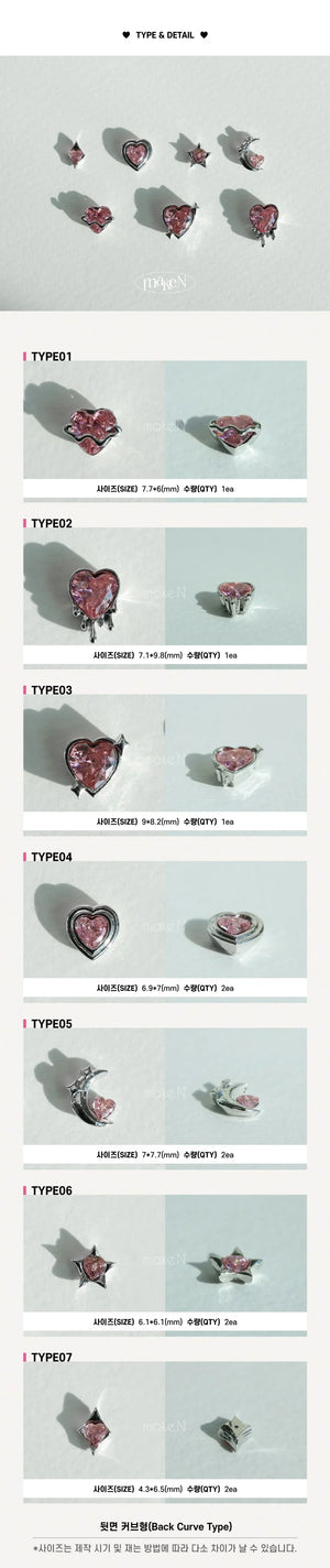 Make.N X Pochit Shooting Heart Nail Charm