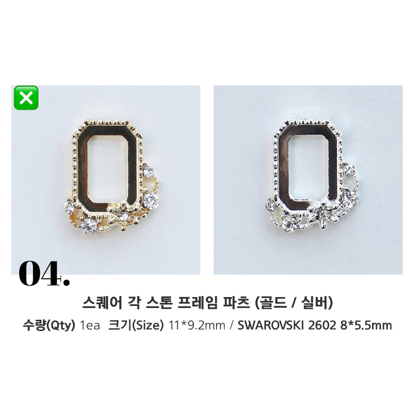 MAKE.N Bundle Crystal Bouquet Frame including Swarovski Stones - 2pcs (08-4 Gold)